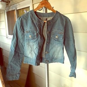 VINTAGE Jean Jacket w/ Silver Buttons